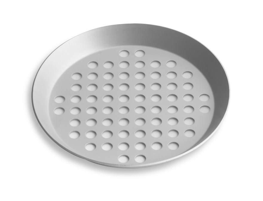 11" Extra Perforated Press Cut Pizza Pan with Clear Coat Anodized Finish Vollrath PC11XPCC | 12 Per Case
