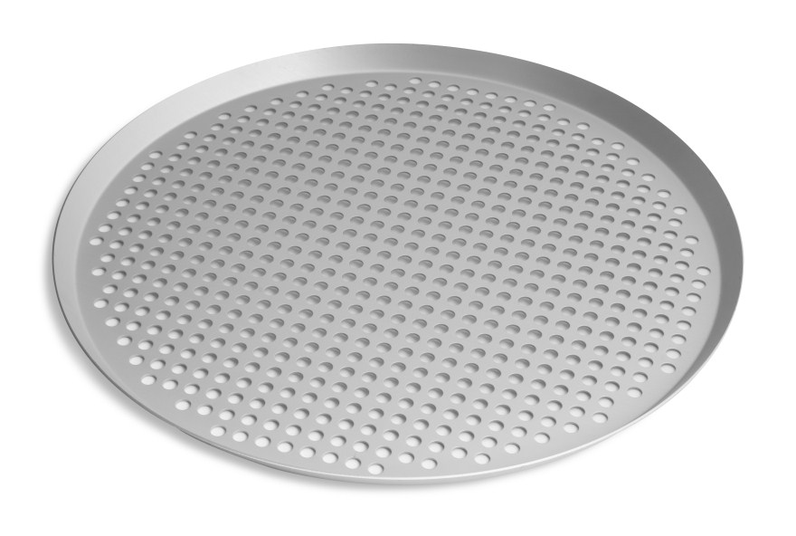 13" Extra Perforated Press Cut Pizza Pan with Clear Coat Anodized Finish Vollrath PC13XPCC | 12 Per Case