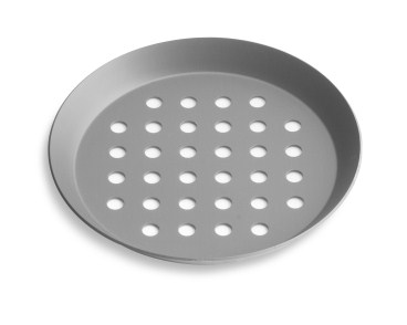 8" Perforated Press Cut Pizza Pan with Hard Coat Anodized Finish Vollrath PC08PHC | 12 Per Case