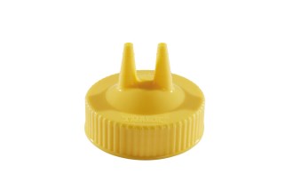 Vollrath 2300-08 Twin tip wide mouth yellow replacement cap for squeeze dispenser