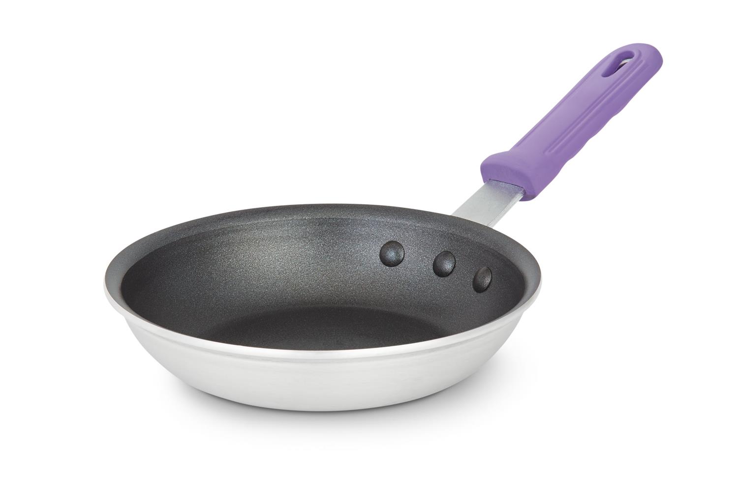 Vollrath T400780 Wear-Ever Fry Pans with SteelCoat x3 Interior and Purple Handle