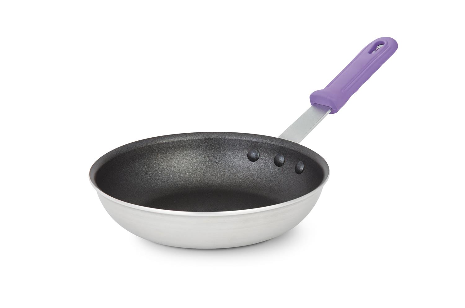 Vollrath T400880 Wear-Ever Fry Pans with SteelCoat x3 Interior and Purple Handle