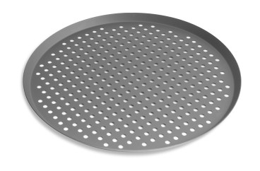 16" Perforated Press Cut Pizza Pan with Hard Coat Anodized Finish Vollrath PC16PHC | 12 Per Case
