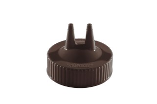 Vollrath 2300-01 Twin tip wide mouth brown replacement cap for squeeze dispenser